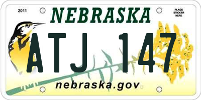 NE license plate ATJ147