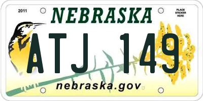 NE license plate ATJ149