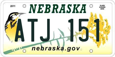NE license plate ATJ151
