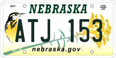 NE license plate ATJ153