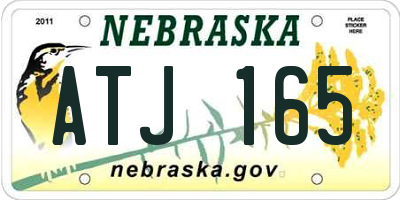 NE license plate ATJ165
