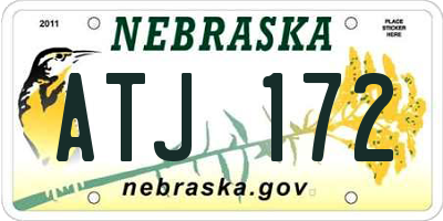 NE license plate ATJ172