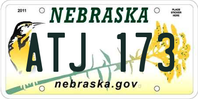 NE license plate ATJ173