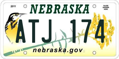 NE license plate ATJ174