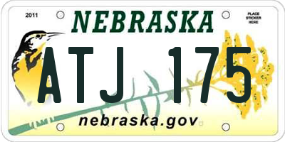 NE license plate ATJ175