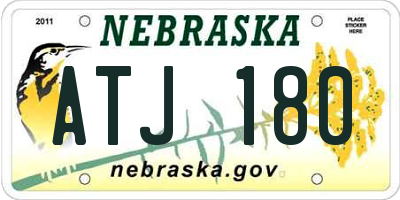 NE license plate ATJ180
