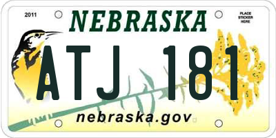 NE license plate ATJ181
