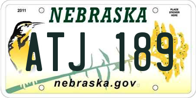 NE license plate ATJ189