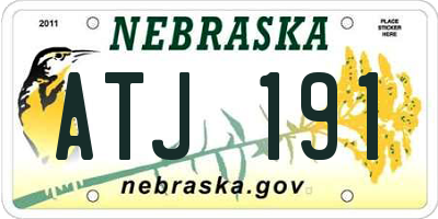 NE license plate ATJ191