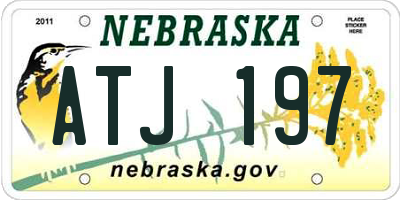 NE license plate ATJ197