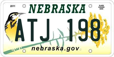 NE license plate ATJ198