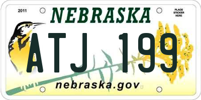 NE license plate ATJ199