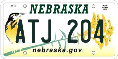 NE license plate ATJ204