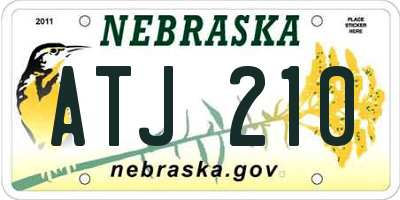 NE license plate ATJ210
