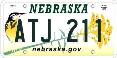 NE license plate ATJ211