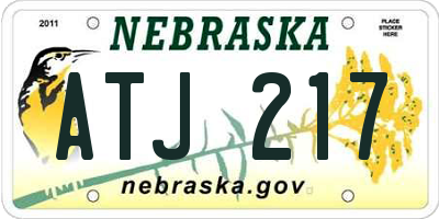 NE license plate ATJ217