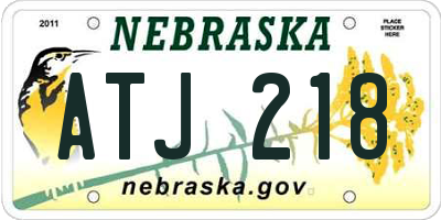 NE license plate ATJ218