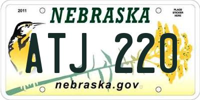NE license plate ATJ220