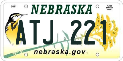 NE license plate ATJ221