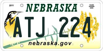 NE license plate ATJ224