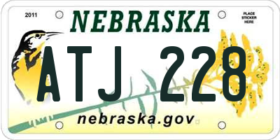 NE license plate ATJ228