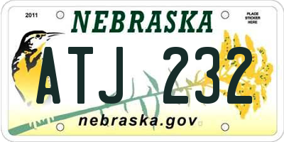 NE license plate ATJ232