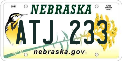NE license plate ATJ233