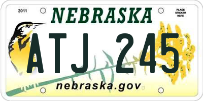 NE license plate ATJ245