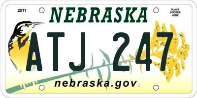 NE license plate ATJ247