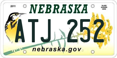 NE license plate ATJ252