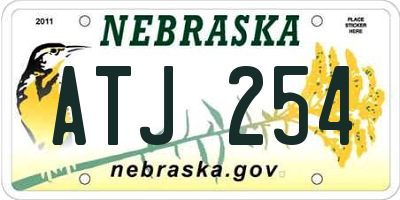NE license plate ATJ254