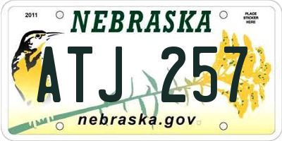 NE license plate ATJ257