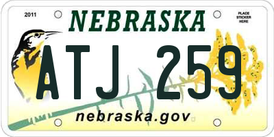 NE license plate ATJ259