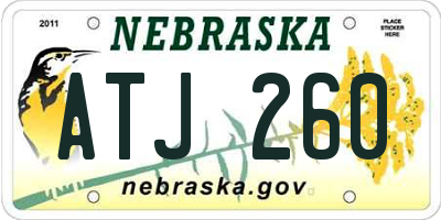 NE license plate ATJ260