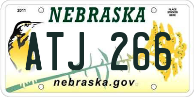 NE license plate ATJ266