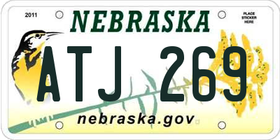 NE license plate ATJ269