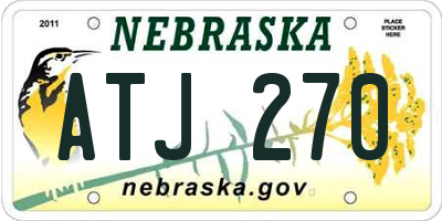 NE license plate ATJ270