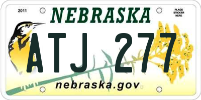 NE license plate ATJ277