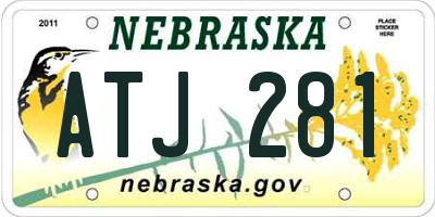 NE license plate ATJ281
