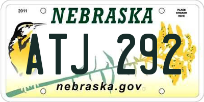 NE license plate ATJ292