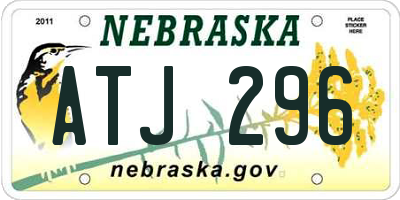 NE license plate ATJ296