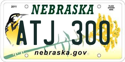 NE license plate ATJ300