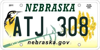 NE license plate ATJ308