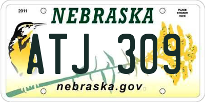 NE license plate ATJ309