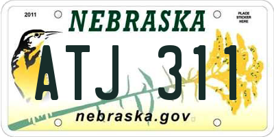NE license plate ATJ311