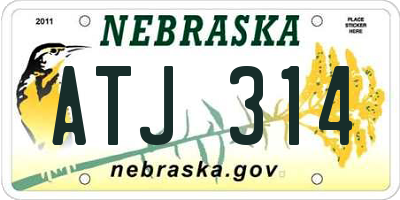 NE license plate ATJ314