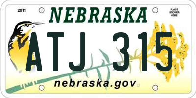 NE license plate ATJ315
