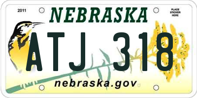 NE license plate ATJ318