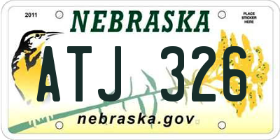 NE license plate ATJ326