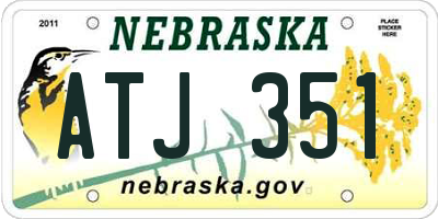NE license plate ATJ351